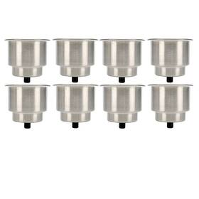 B009b5t8da Amarine Made 8pc Stainless Drink Holder With Drain - Multi-use Boat Cup Holders
