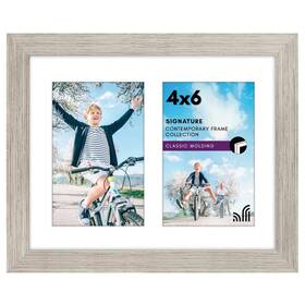 Mk-pd3-810-dwood2 Americanflat 4x6 Double Picture Frame With Shatter-resistant Glass - Fits Two