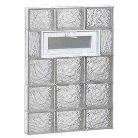 Wx34.75 Clearly Secure 2436vic Glass Block Window 23.25 Inch H Frameless Ice Pattern 2-pane