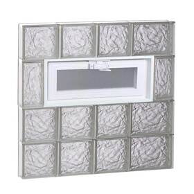 2626vic Clearly Secure Vented 25 Inch X25 X3.125 Frameless Ice Pattern Glass Block Window
