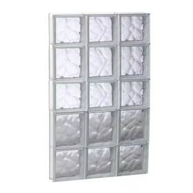 Clearly Secure 313102194196 17.25 Inch X 32.75 3.125 Frameless Wave Pattern Non-vented Glass Block