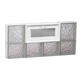Hx31.00 Clearly Secure 3214vic Glass Block Windows 13.50 Inch W Frameless Vented Ice Pattern