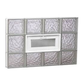 3220vic Clearly Secure Glass Block Window Frameless Ice Pattern Vented Soft Crackled