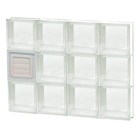 3224scldv Clearly Secure Glass Block Window 31 Inch X 23.25 Frameless Clear Dryer Vent White