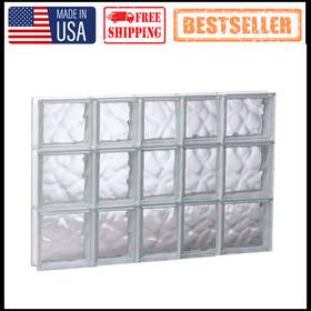 Hx3.125 Clearly Secure 3422sdc Glass Block Window 32.75 Inch Wx21.25 D Frameless Wave Pattern