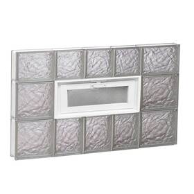 3422vic Clearly Secure Ice-pattern Vented Glass Block Window 32.75 Inch X 21.25 3.125