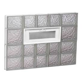 3426vic Clearly Secure Glass Block Window 32.7 Inch X25 X3.1 Vented Ice Pattern Frameless