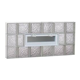 4422vic Clearly Secure Vented Ice Pattern Glass Block Window 42.5 Inch X21.25 X3.125 White