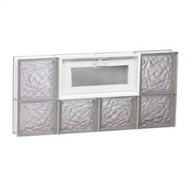 Clearly Secure 445005370308 31 Inch X 13.5 3.125 Frameless Ice Pattern Vented Glass Block Window