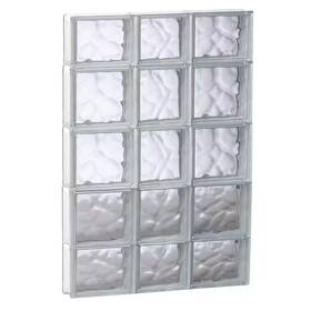 Clearly Secure 445009939952 21.25 Inch X 34.75 3.125 Frameless Wave Pattern Non-vented Glass Block