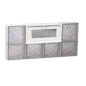 Clearly Secure 445033542579 31 Inch X 13.5 3.125 Frameless Ice Pattern Vented Glass Block Window