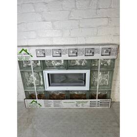 Clearly Secure 722465104108 Frameless Wave Pattern Vented Glass Block Window Broken Middle