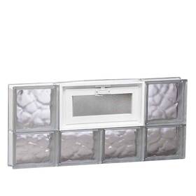 X13.5 Clearly Secure 722465482183 31 Inch X3.1 Glass Block Window Wave Pattern Vented Frameless