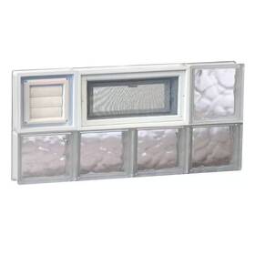 Clearly Secure 744110914047 31 Inch X 13.5 3.125 Frameless Wave Pattern Vented Glass Block Window W
