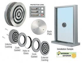 N666 Cr Laurence Crl Brushed Stainless Steel 6 Inch Round Level 3 Bullet Resistant Speak-thru
