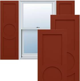 Tfp001ac15x073mr Ekena Millwork Made-to-order Pvc Shutters 15 X 73 Center Circle Arts And Crafts Fixed Mount