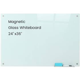 Gb-gw-01 Gooderboard Glass Magnetic White Board - 36 X24 Inches Frameless Dry Erase Whiteboa