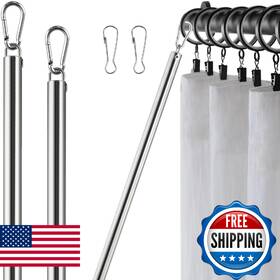Greeily B0f31wbfc3 Curtain Pull Wand Drapery Rod For Curtains 2 Pack Adjustable 31-46i