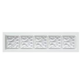 Hy-lite 445046368326 47.5 Inch X 11.5 Acrylic Block Fixed Vinyl Window In White - Wave