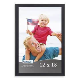 Lbty-12x18-blk-1 Icona Bay 12x18 Black Frame Sturdy Wood Composite Not Ps Plastic Mo