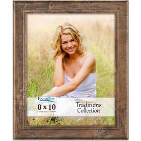 Trad-8x10-brnpk1 Icona Bay - 8x10 Chestnut Brown Picture Frame Rustic Wood Pattern Lightly