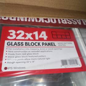 Ips Windows 4017328 Glass Block Panel 32x14 Wave Pattern Vented Single-pane Glazed