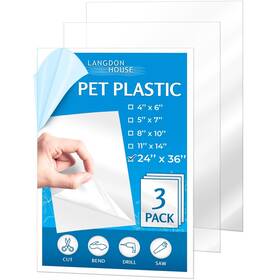 Lh-pet-24x36pk3 Langdon House - Pet Flexible Plastic Glass Panels 24x36 X 0.03 Inch Clear