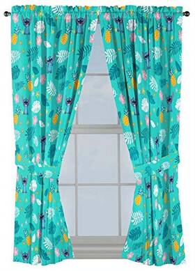 Jf41524 No Stitch Aloha 2 Panels Drapes - 63 Inch Long Kids Bedroom D Cor