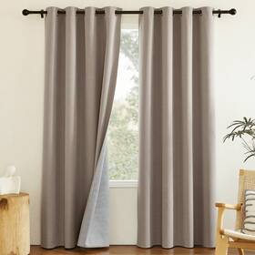 Ntuscgm132sd2-5284c13-wm No Linen Texture Thermal Insulated Window Curtains Energy Efficient Assure Privacy