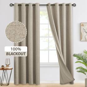 Ybln035284-y No Room Darkening Textured Curtains For Living Thermal Grommet Bedroom