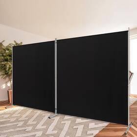 Sl29006bk Rantila 2 Large Panels Room Divider Portable Office Convenient Movabl
