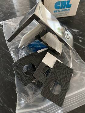 Ggb290 Top Hardware 90 Degree Glass To Stainless Steel Bracing Clamp - 1/2 Inch And 3/8 Thick
