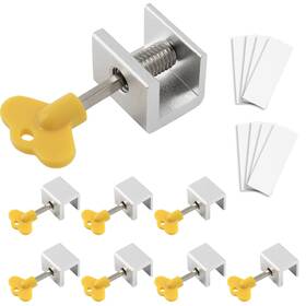 Uenhoy Uenhoy210818-007 8 Pcs Sliding Window Locks Aluminum Alloy Stoppers Adjustable W