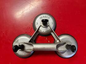 603.0 Veribor 4 Pcs 3 Cup Suction Lifter Made In Germany Good Cond Lift Limit 100 Kg