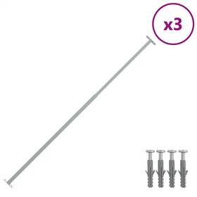 144516 Vidaxl Adjustable Security Window Bars 3 Pcs 28 Inch -47.2