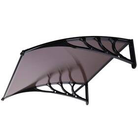 B07cxwg48f Vivohome 40 Inch Polycarbonate Window Door Awning Canopy Brown With Black Bracket