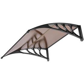 B0cm93kb2w Vivohome Polycarbonate Window Door Awning Spliced Canopy Brown With Black Bracke