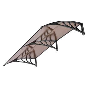 B0cm95nz2z Vivohome Polycarbonate Window Door Awning Spliced Canopy Brown Black Bracket 40x