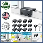 Secure Your Windows: 12 Pack Adjustable Sliding Locks With Vertical Key Included. Fixed Price $65.89.