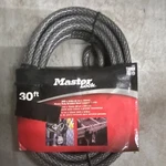 Master Lock 30 Ft 3/8 In Heavy Duty Braided Steel Looped Cable Model 709. Fixed Price $25.00.