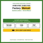 John Deere 410B 410C 510B 510C Backhoe Loader Service Manual TM1469 Usb. Fixed Price $32.95.