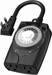 Hbn Outdoor Outlet Waterproof, Grounded 24 Hour Mechanical Light Timers. Fixed Price $12.99.