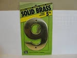 Hy-ko Solid Brass House Number "9", BR-50/9. Fixed Price $10.49.