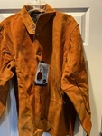 Steiner 9215-XL Welding Work Jacket Brown Leather Cowhide Snaps Studs Heavy. Fixed Price $104.00.