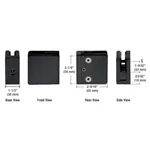 Matte Black Z-series Flat Surface Mount Square Type Glass Clamps For 3/4". Fixed Price $48.08.