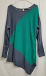 Ny Collection Women's Asymmetric Sweater, Gray & Green, L, New W/o Tag, 60% Off!. Fixed Price $19.99.