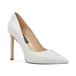 Women's Nine West Tatiana Pointed Toe High Stiletto Pumps White Leather. Fixed Price $174.00.