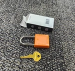 (qty 2) Master 410ORJ Zenex Thermoplastic Safety Padlock, 1.5" (38MM) Wide. Fixed Price $32.38.