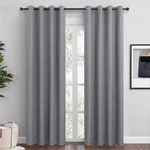 Dark Grey Linen Blackout Curtains 84 Inch Length 2 Panels Set For Bedroom Liv.... Fixed Price $42.23.
