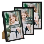 Upsimples 5X7 Picture Frame Set Of 3, High Definition Glass, Wall & Tabletop. Fixed Price $21.84.